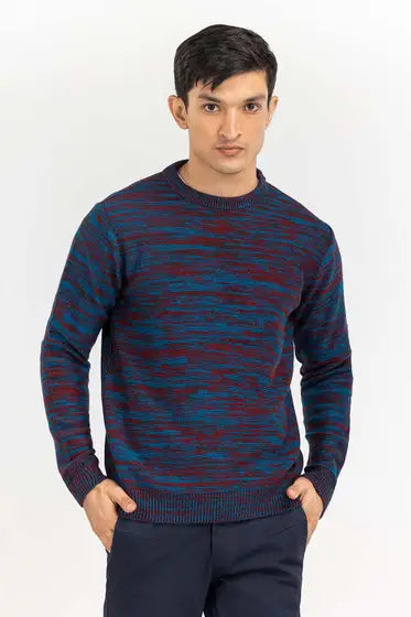 Sweater For Men Multi Shaded Multi Color Textured Crew Neck Sweater GA.MS 15