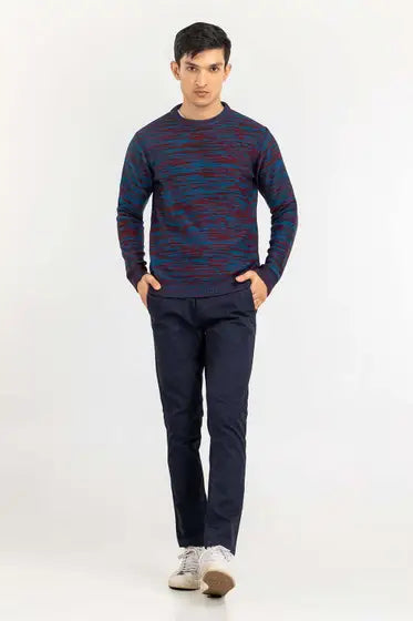 Sweater For Men Multi Shaded Multi Color Textured Crew Neck Sweater GA.MS 15