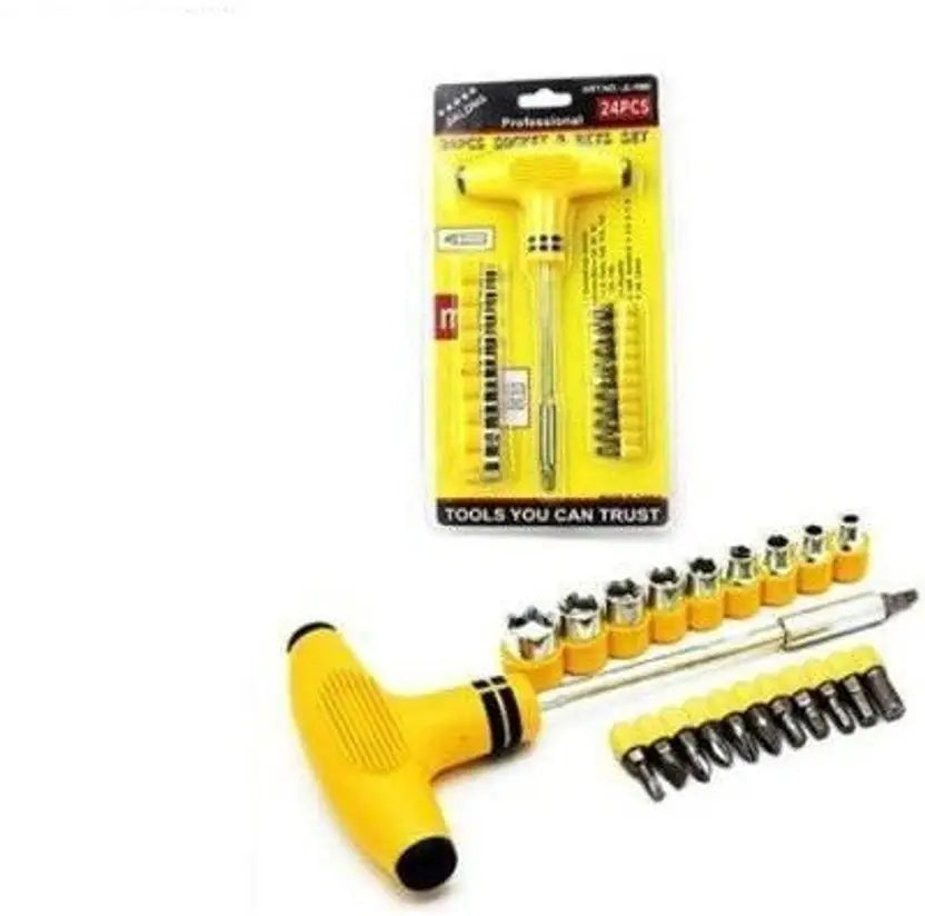 24-pc T Spanner Socket Set and Screwdriver Set